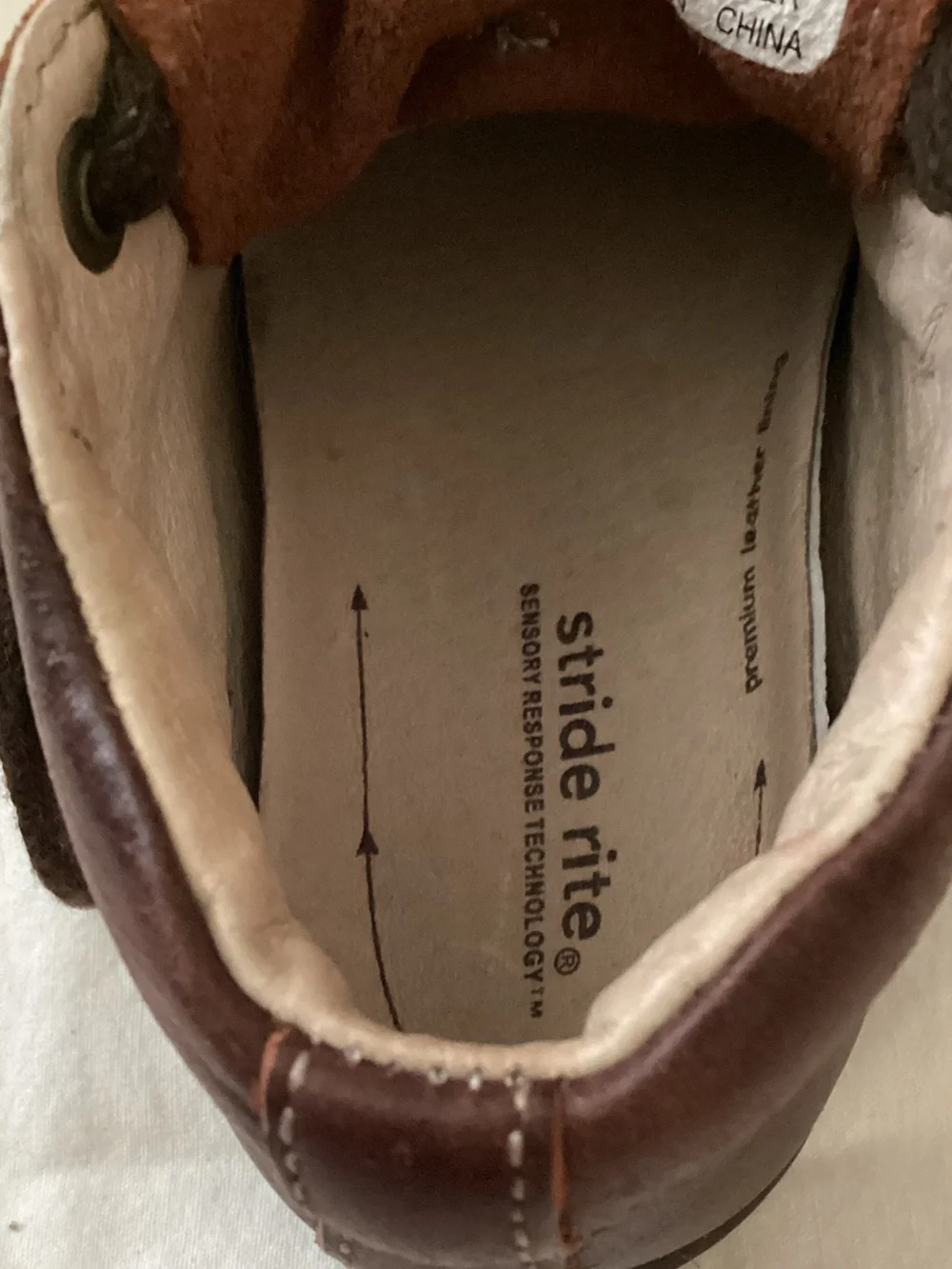 Stride Rite Brown Leather Lace-Up Toddler Shoes